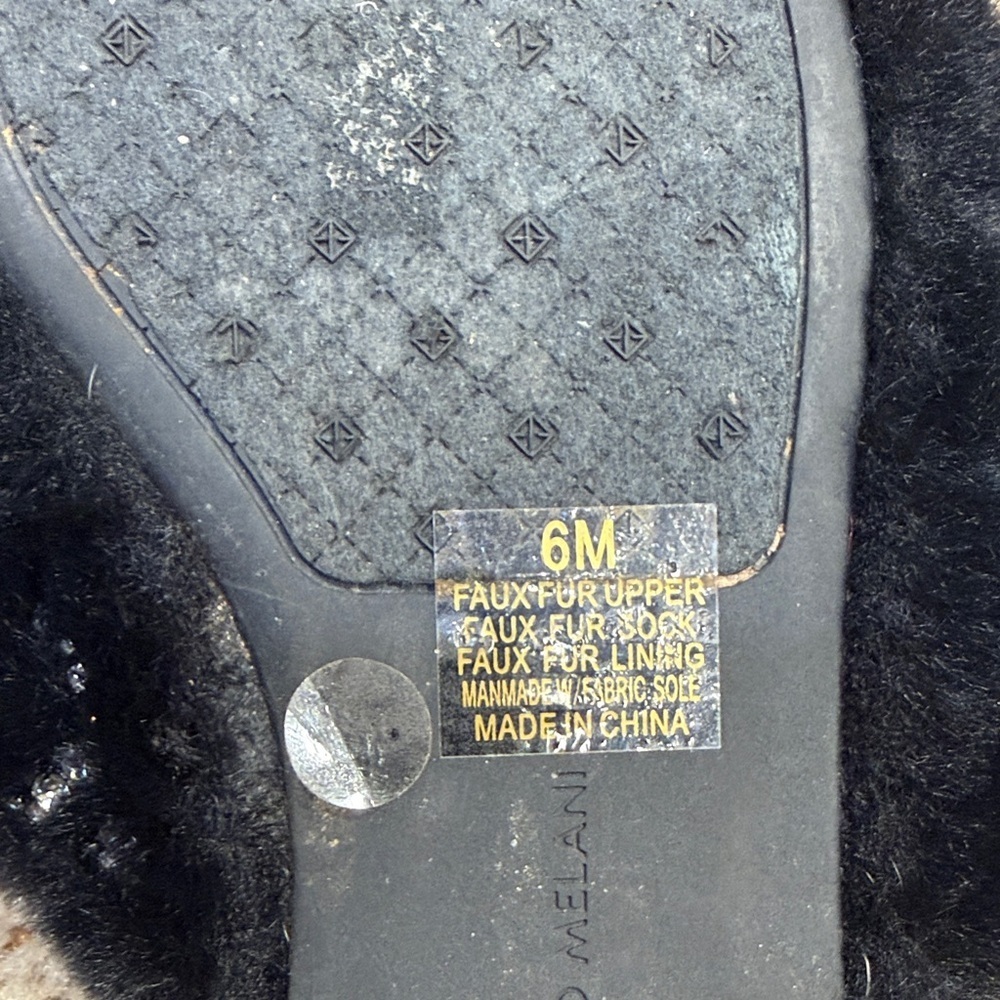 ANTONIO MELANI vintage Black Slippers with Silver rhinestones, 6M, used - Picture 3 of 8